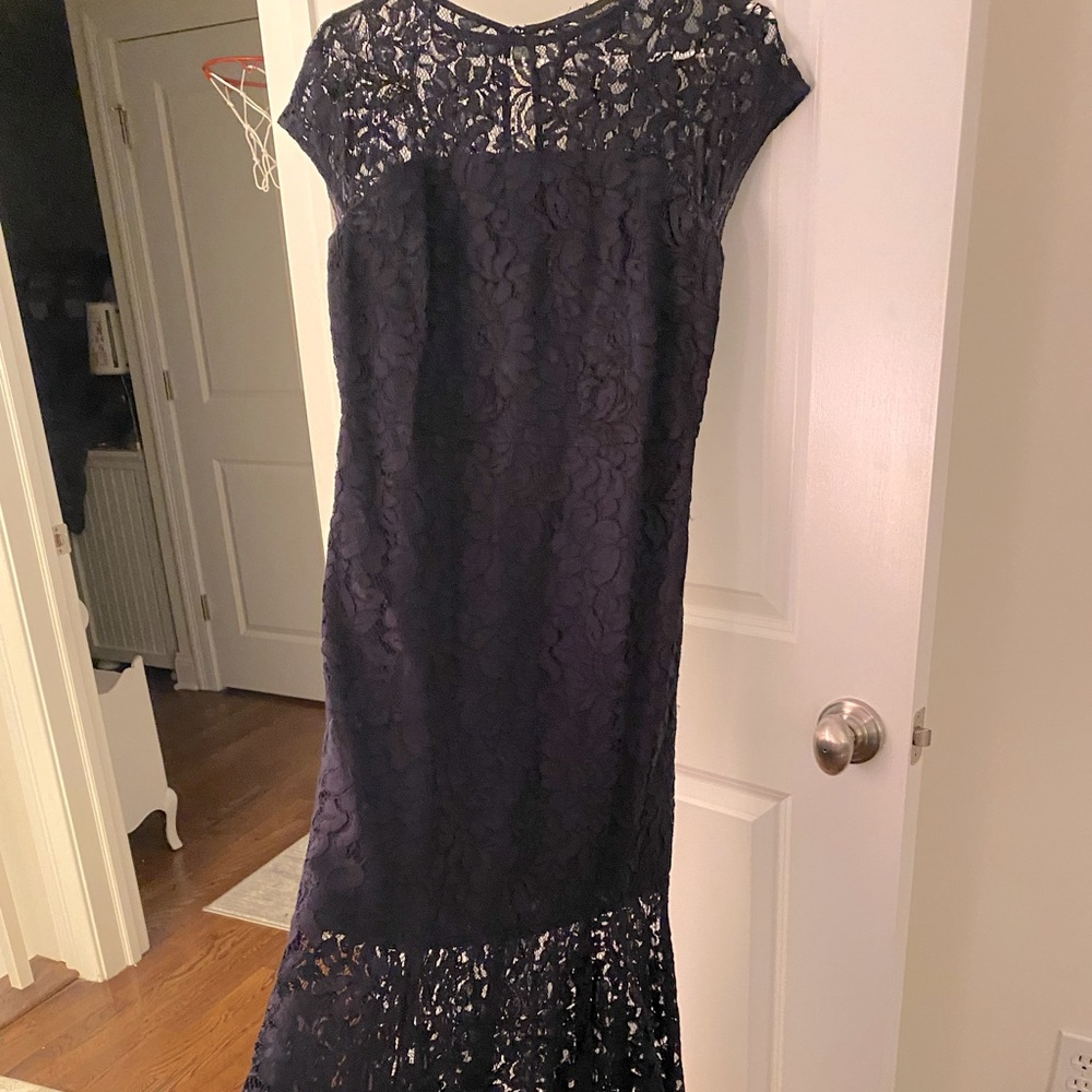 Navy lace gown